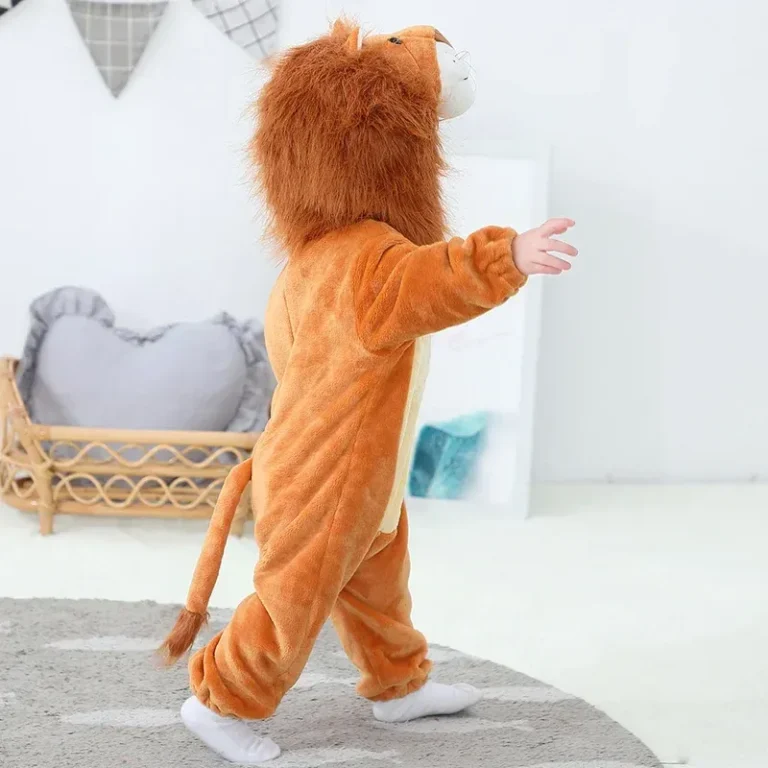 Pijama Infantil Leão Rei – Kigurumi Premium Dourado